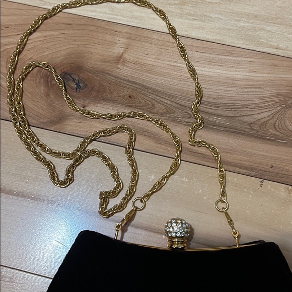 Elegant Dark Brown Velvet Evening Bag - Picture 6 of 13